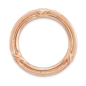 Rose-Tone Sterling Silver Stackable Medium Grooved X Slide, 20mm